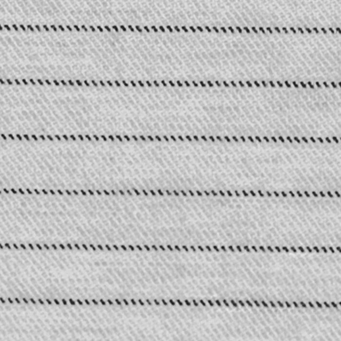 18" Remnant - Viyella Organic Cotton Stripes - Black Stripe & Light Grey