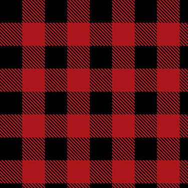 29" Remnant - Buffalo Plaid - Black & Red - Cotton FLANNEL Fabric