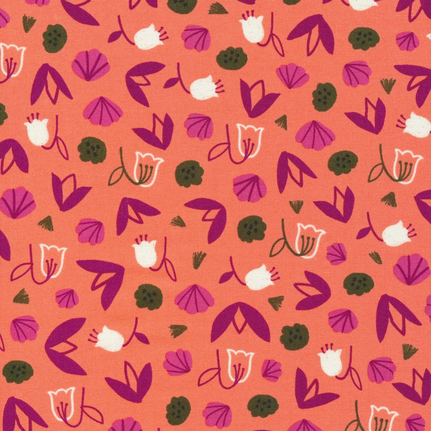 Peach Pops - Spring Riviére - Organic Quilting Cotton Fabric - GOTS