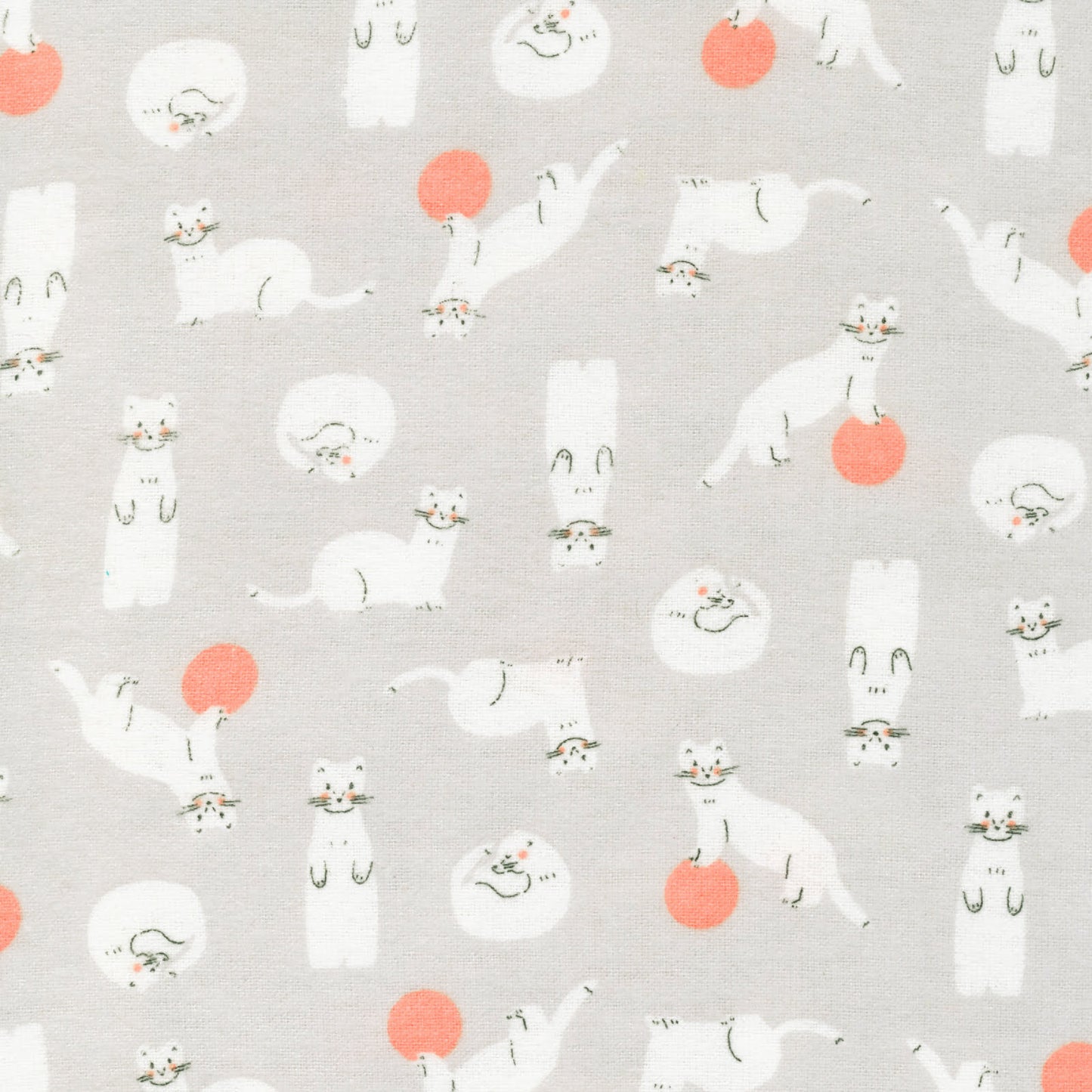 27" Remnant - Stoats - Winter Forest - Grey - Organic Cotton Flannel