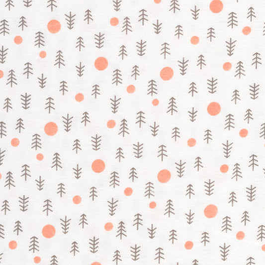 29" Remnant - Winter Forest - White - Organic Cotton Flannel