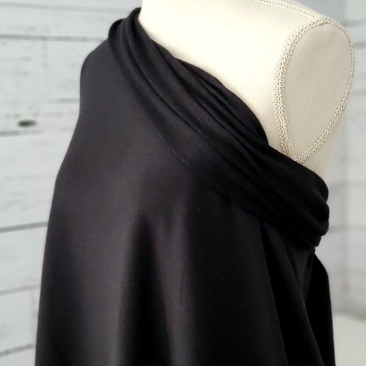 20" Remnant - Bamboo/Cotton Stretch French Terry - Black