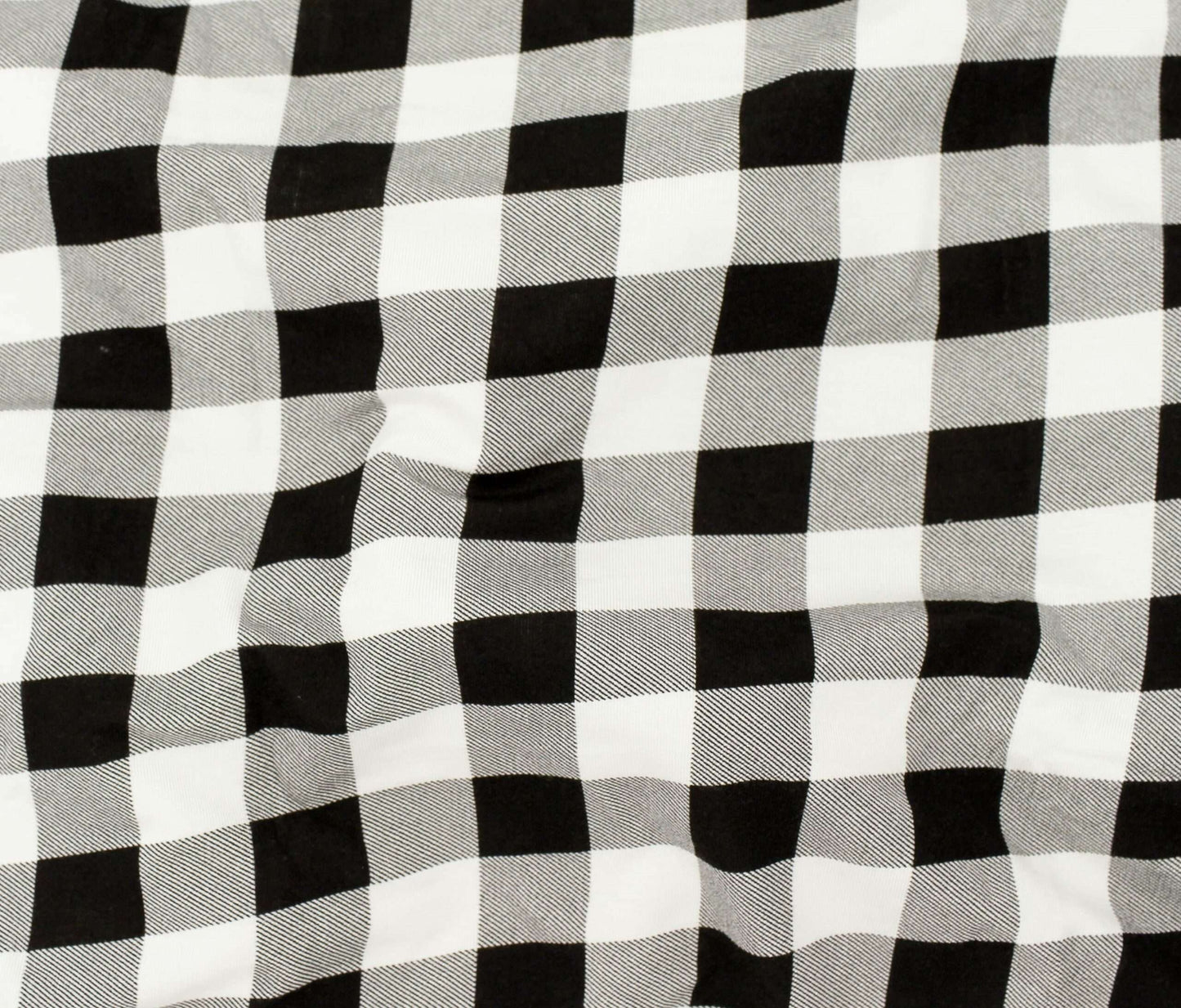 Bamboo Jersey - Off White & Black Plaid - Small Check