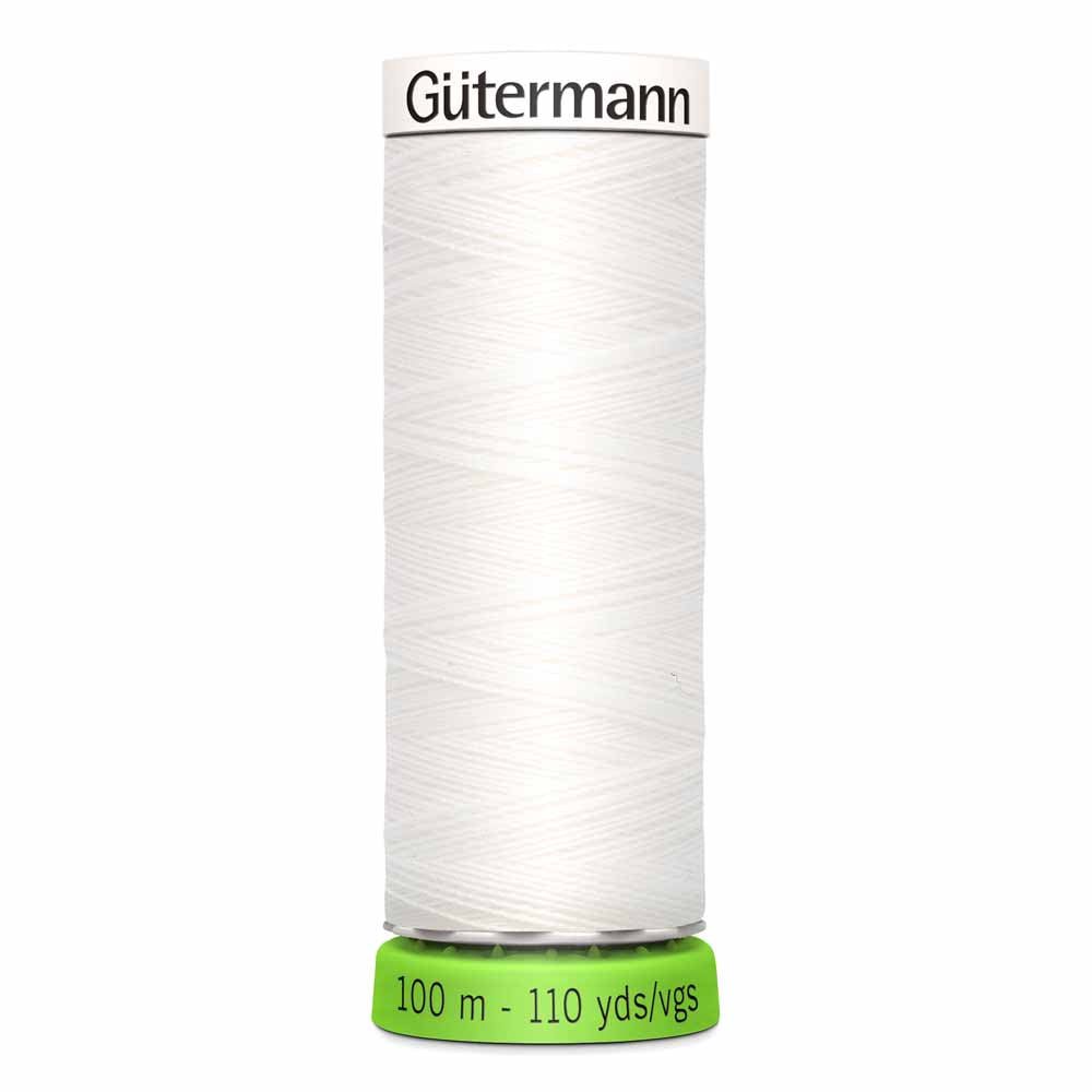 Gütermann rPet (100% Recycled) Sew-All Thread 100m - Col. 800 - White