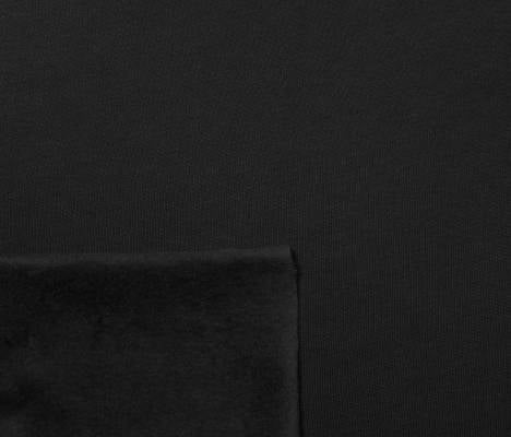 Organic Cotton Brushed Stretch Sweatshirt Fleece - Black