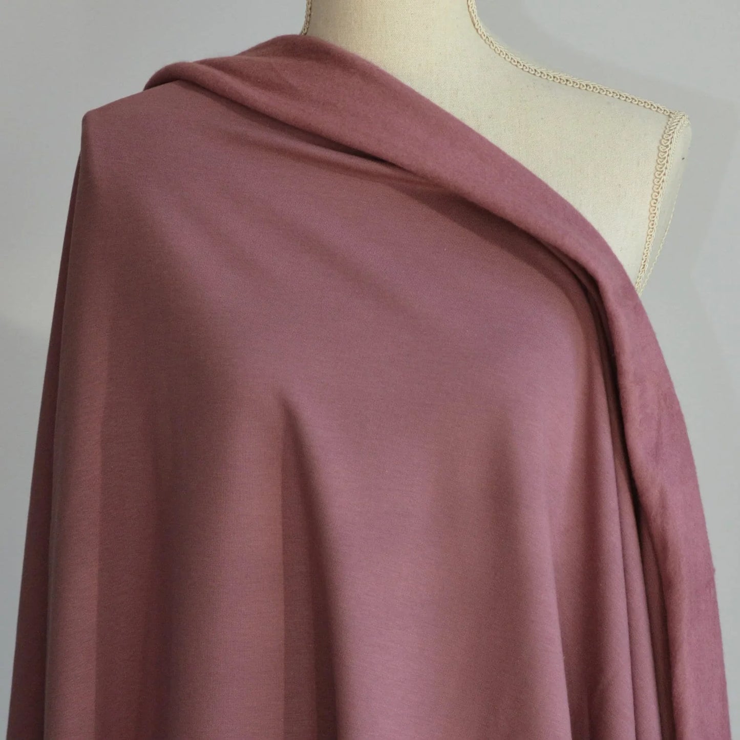 Bamboo Cotton Stretch Brushed Sweatshirt Fleece - Rose Brown