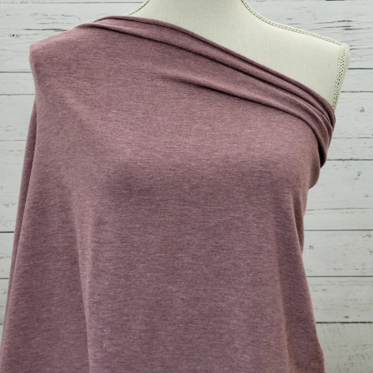 32" Remnant - Bamboo Cotton Jersey - Heathered Rose Brown