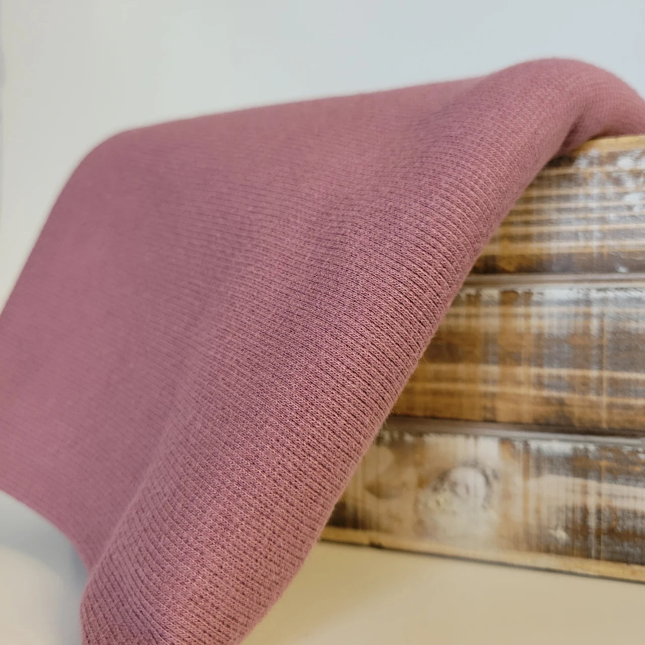 10" Remnant - Bamboo Cotton Rib 2x2 Rose Brown
