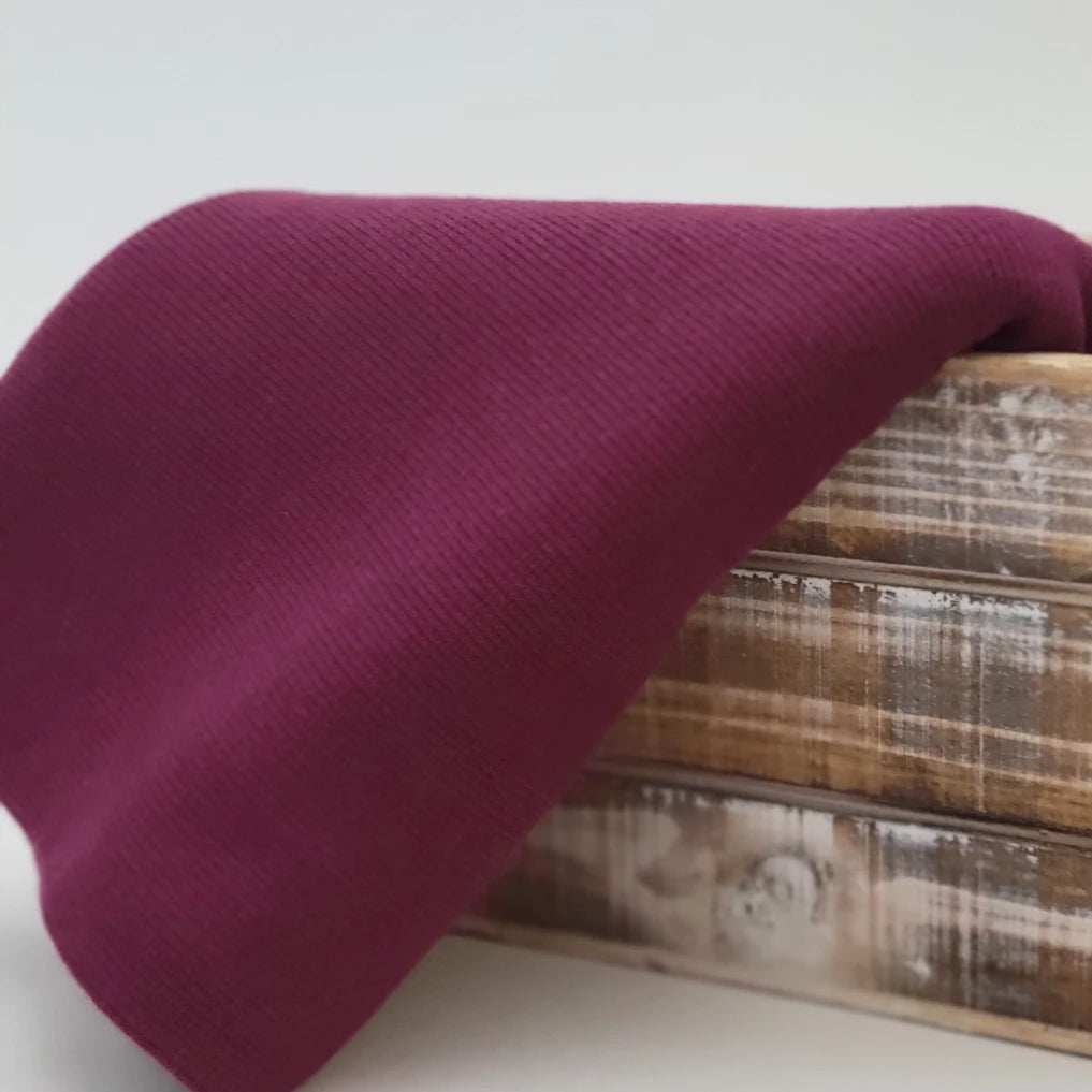 Bamboo Cotton Rib 2x2 - Merlot - Ribbed Knit