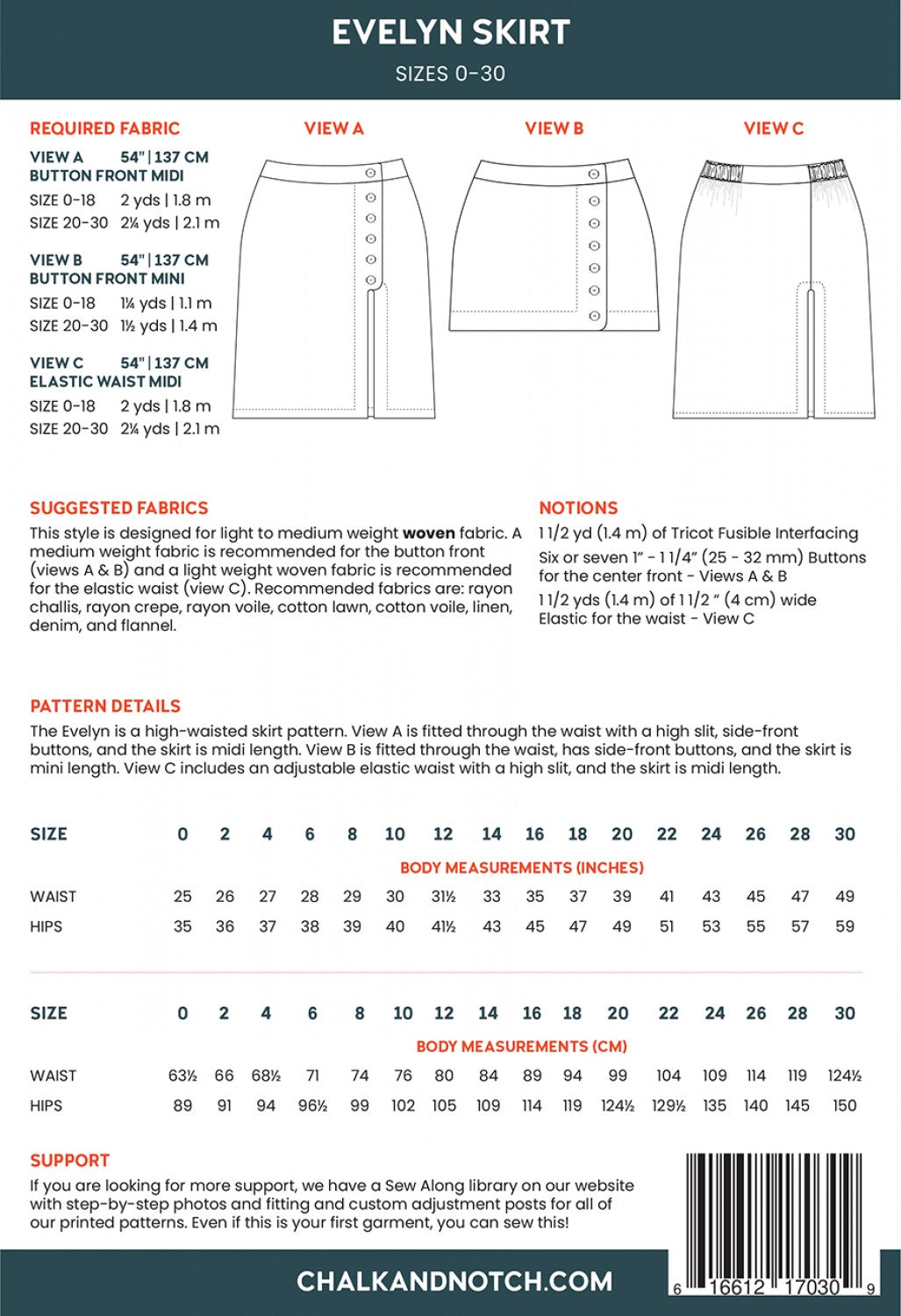 Evelyn Pattern - By Chalk and Notch