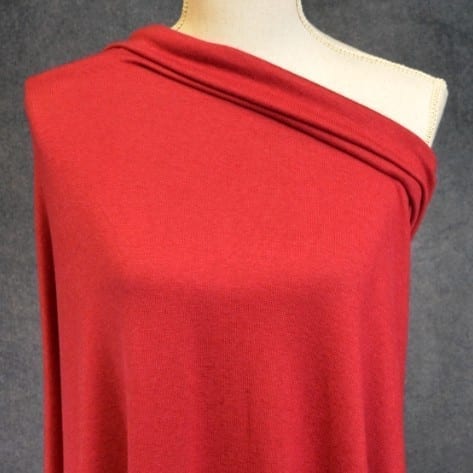 15" Remnant - Rayon Cotton Modal Sweater Knit - Chili Red