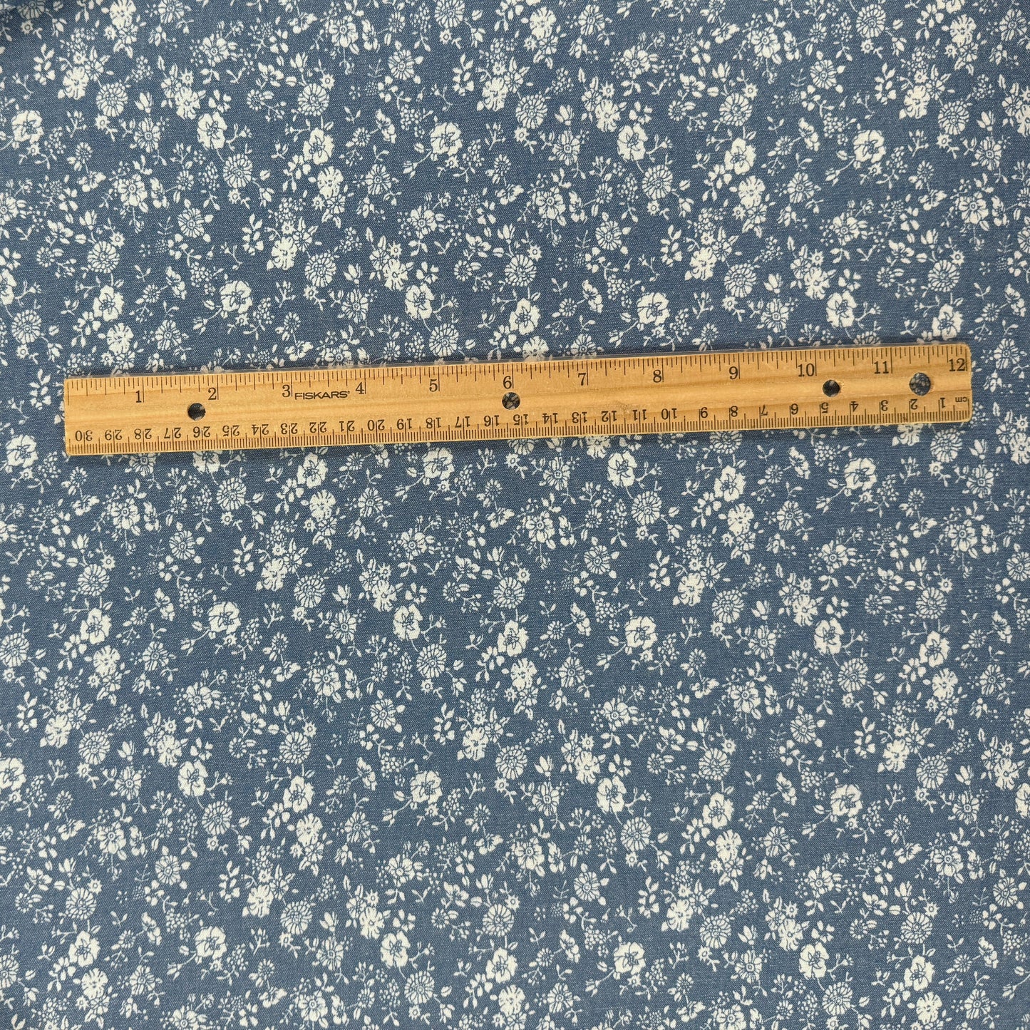 27" Remnant - Cotton Denim Print - Ditsy Floral