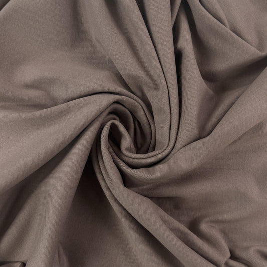 Organic Cotton 1x1 Rib Knit - Taupe - Made in Canada