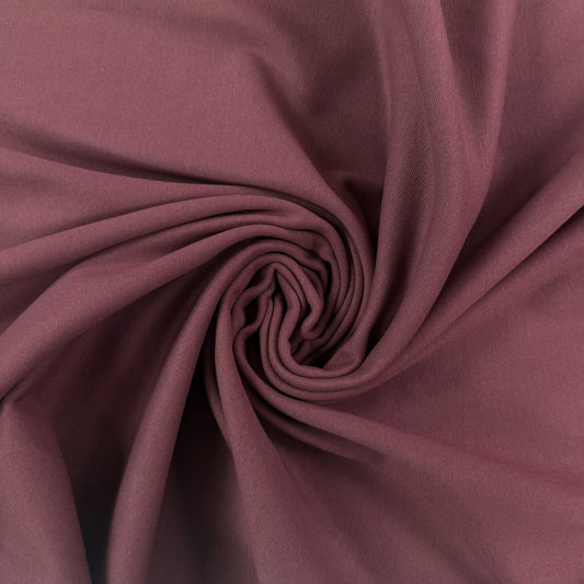 Organic Cotton 1x1 Rib Knit - Dark Clay - Made in Canada