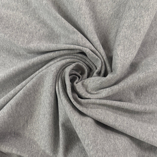 Organic Cotton 1x1 Rib Knit - Heather Grey - Made In Canada