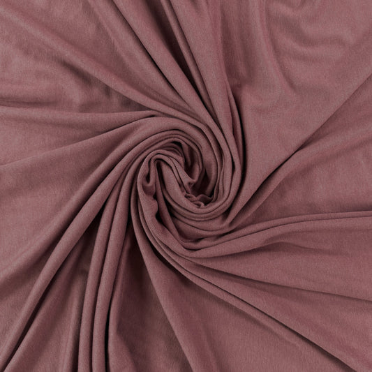 Bamboo Cotton 1x1 Rib Knit - Rose Brown