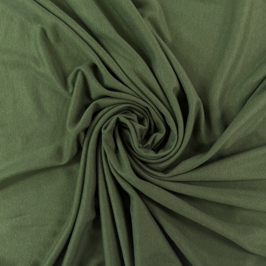 Bamboo Cotton 1x1 Rib Knit - Moss