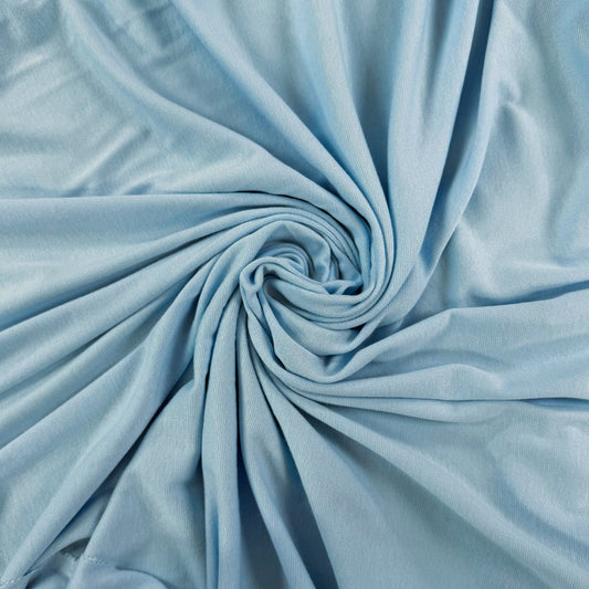 Bamboo Cotton 1x1 Rib Knit - Powder Blue