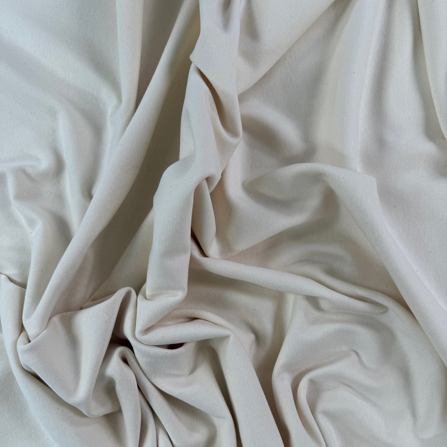 22" Remnant - Organic Cotton 1x1 Rib Knit - Ivory - Made in Canada