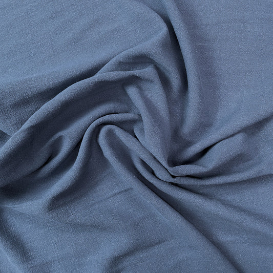 Silky Linen Viscose Noil - Dark Denim