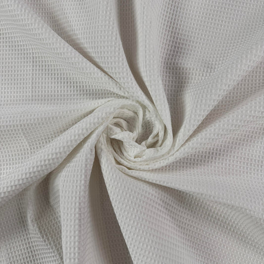 16" Remnant - Woven Organic Cotton Waffle - Off White/Ivory  - Film Studio Deadstock