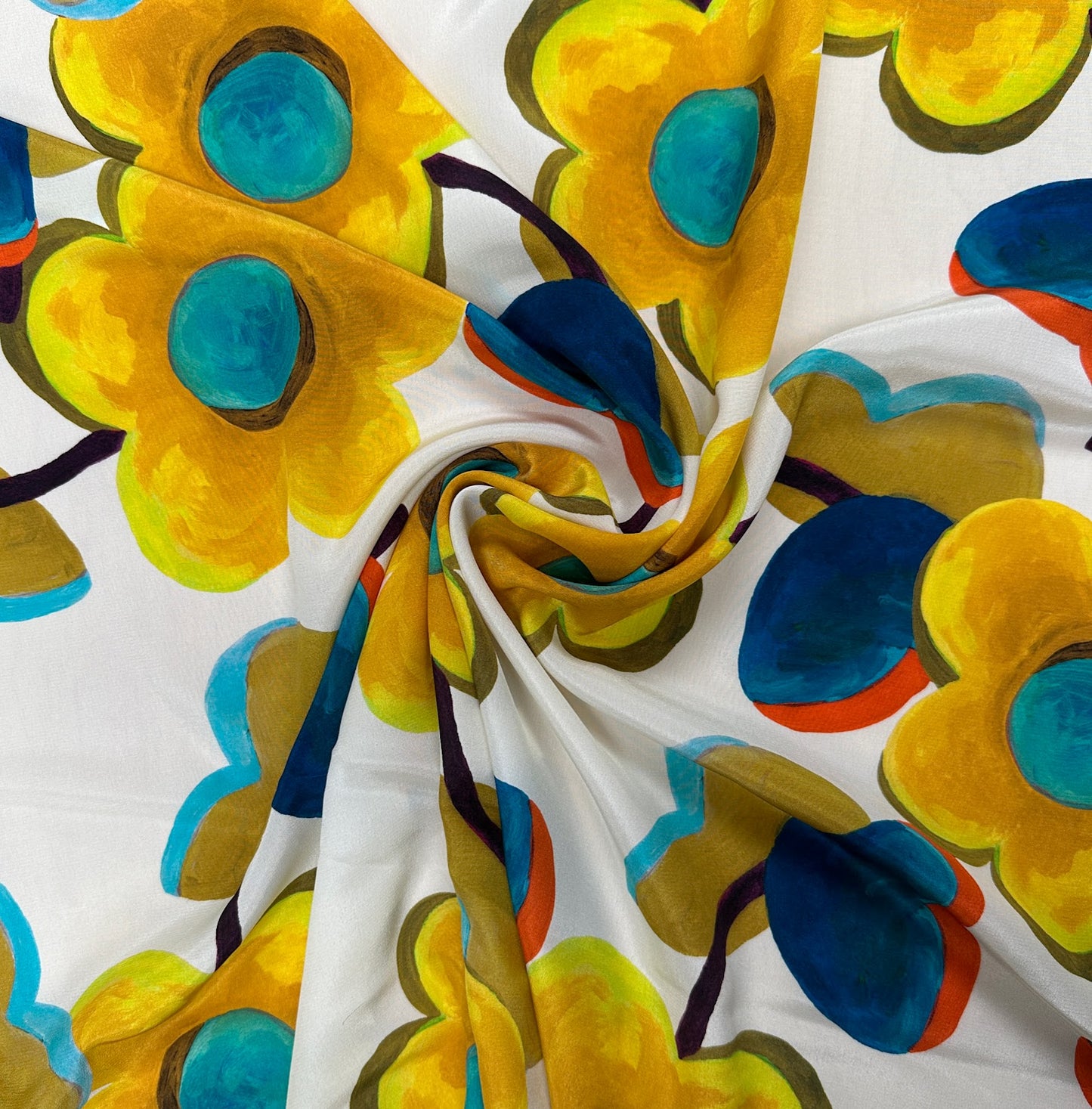 Summer of Love - Kensington Silk Crepe De Chine - Liberty Italian Deadstock