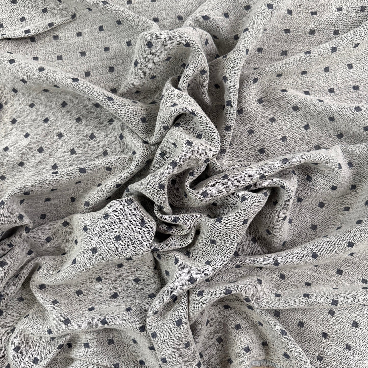 Linen Cotton Double Gauze - Blue Grey