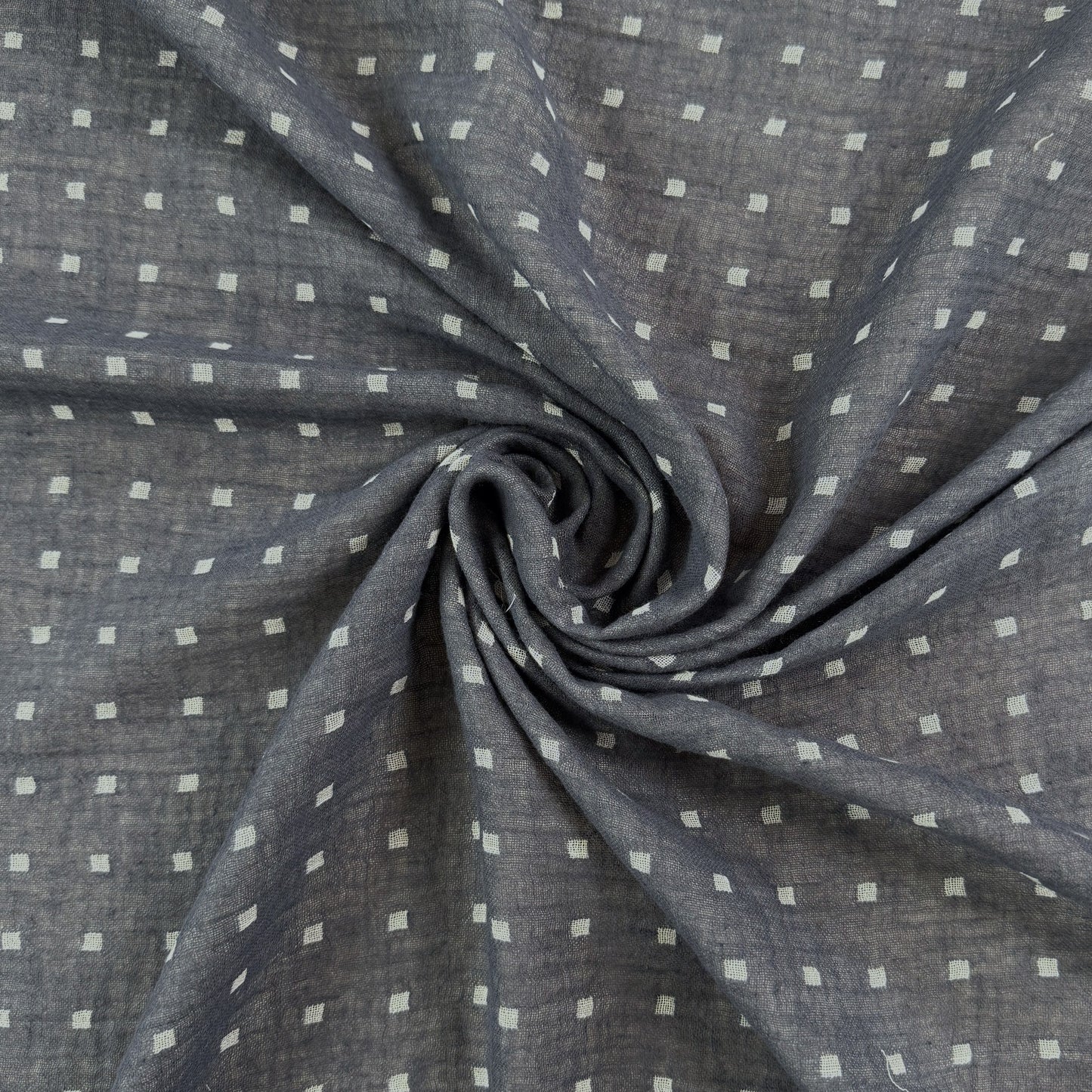 Linen Cotton Double Gauze - Blue Grey