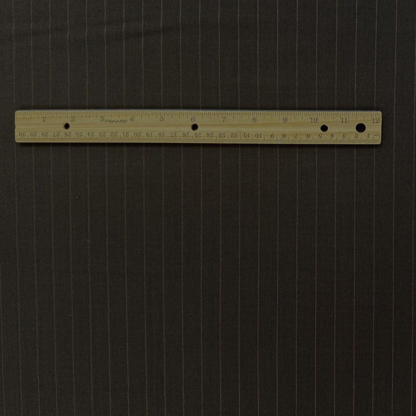 Wool / Rayon Pinstripe Suiting - Walnut Brown - Film Studio Deadstock