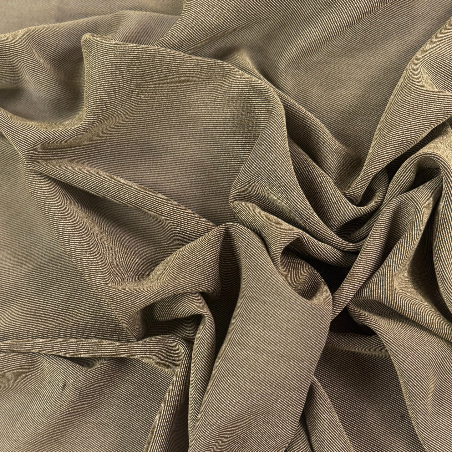 Yarn Dyed Rayon Twill - Brown & Beige- Film Studio Deadstock