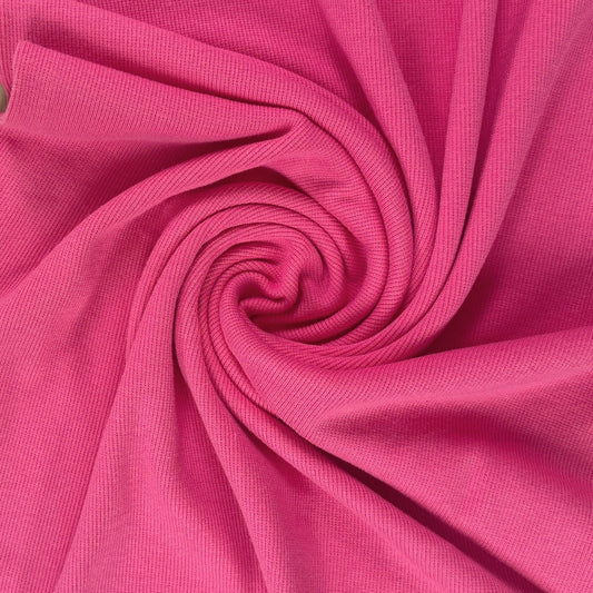 Bamboo Cotton 2×2 Rib - Fandango Pink