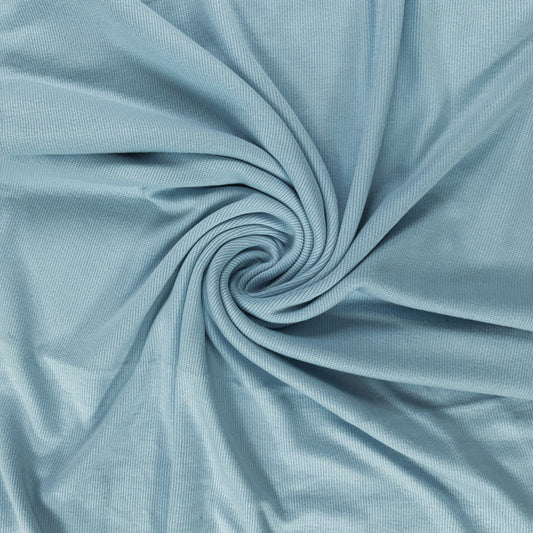 Bamboo Cotton 2×2 Rib - Frost Blue