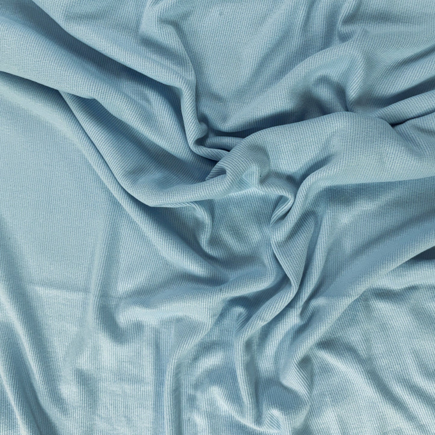 Bamboo Cotton 2×2 Rib - Frost Blue