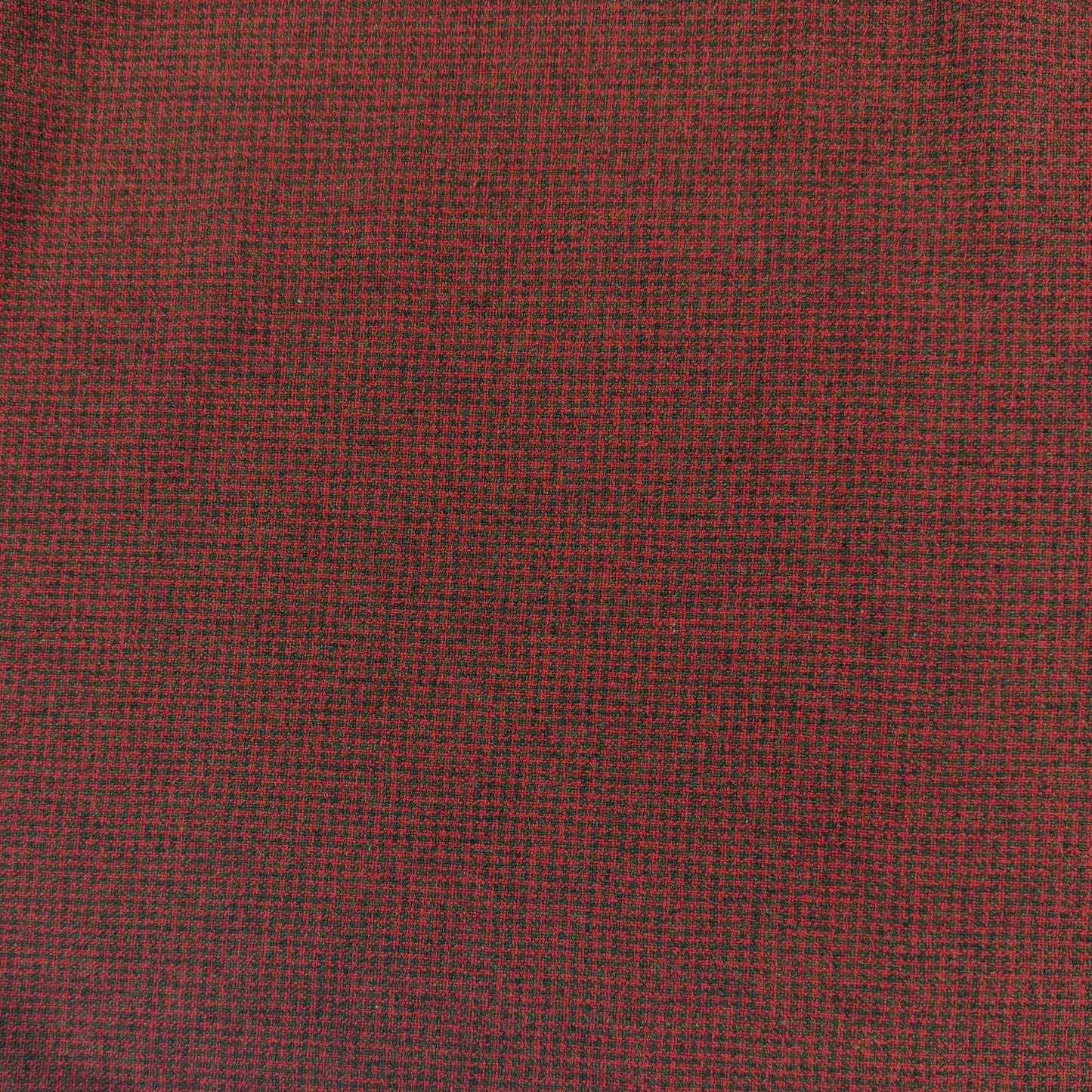 Wool Houndstooth Coating - Red & Muted Green - Film Studio Deadstock