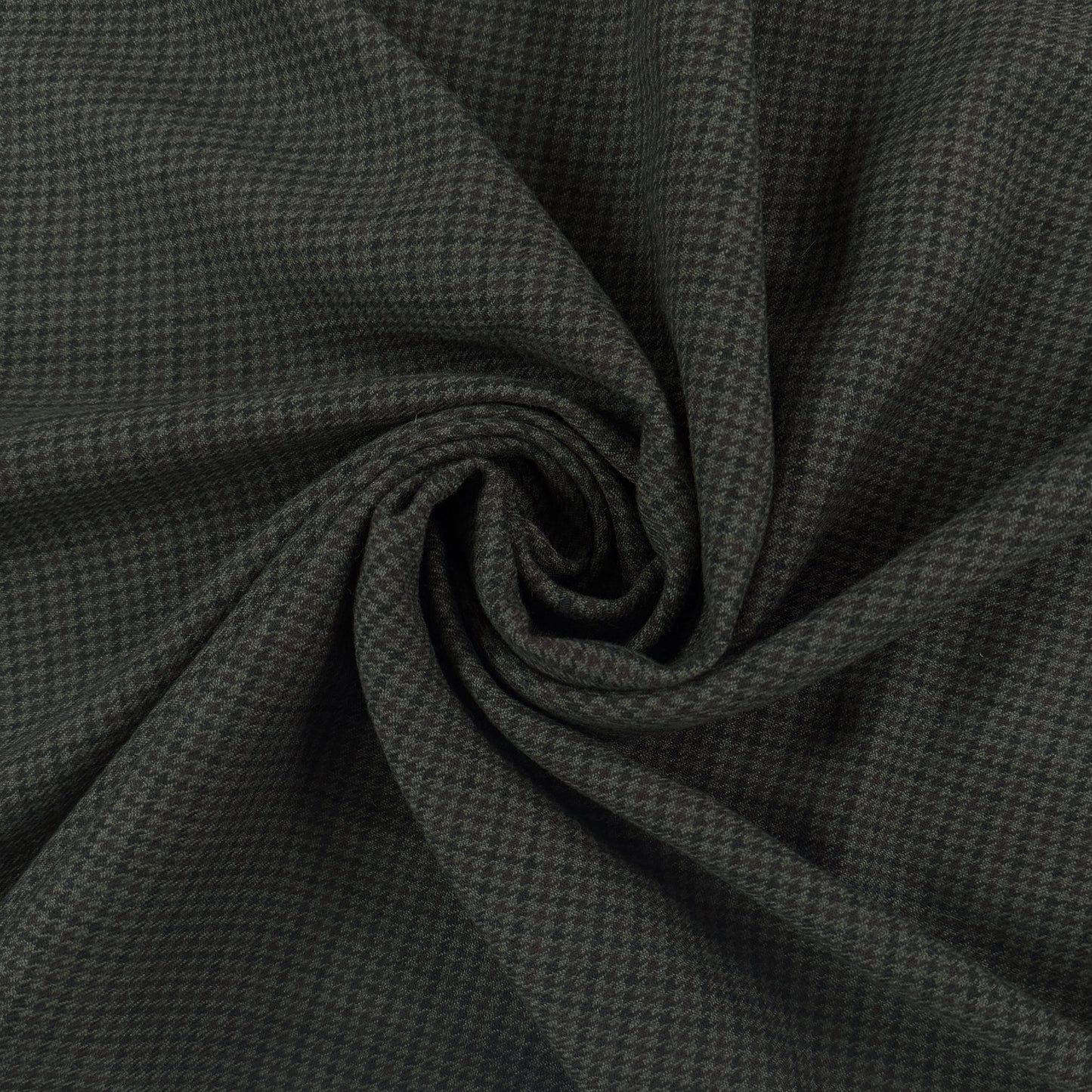 Houndstooth Wool Coating - Black and Dark Green - Film Studio Deadstock
