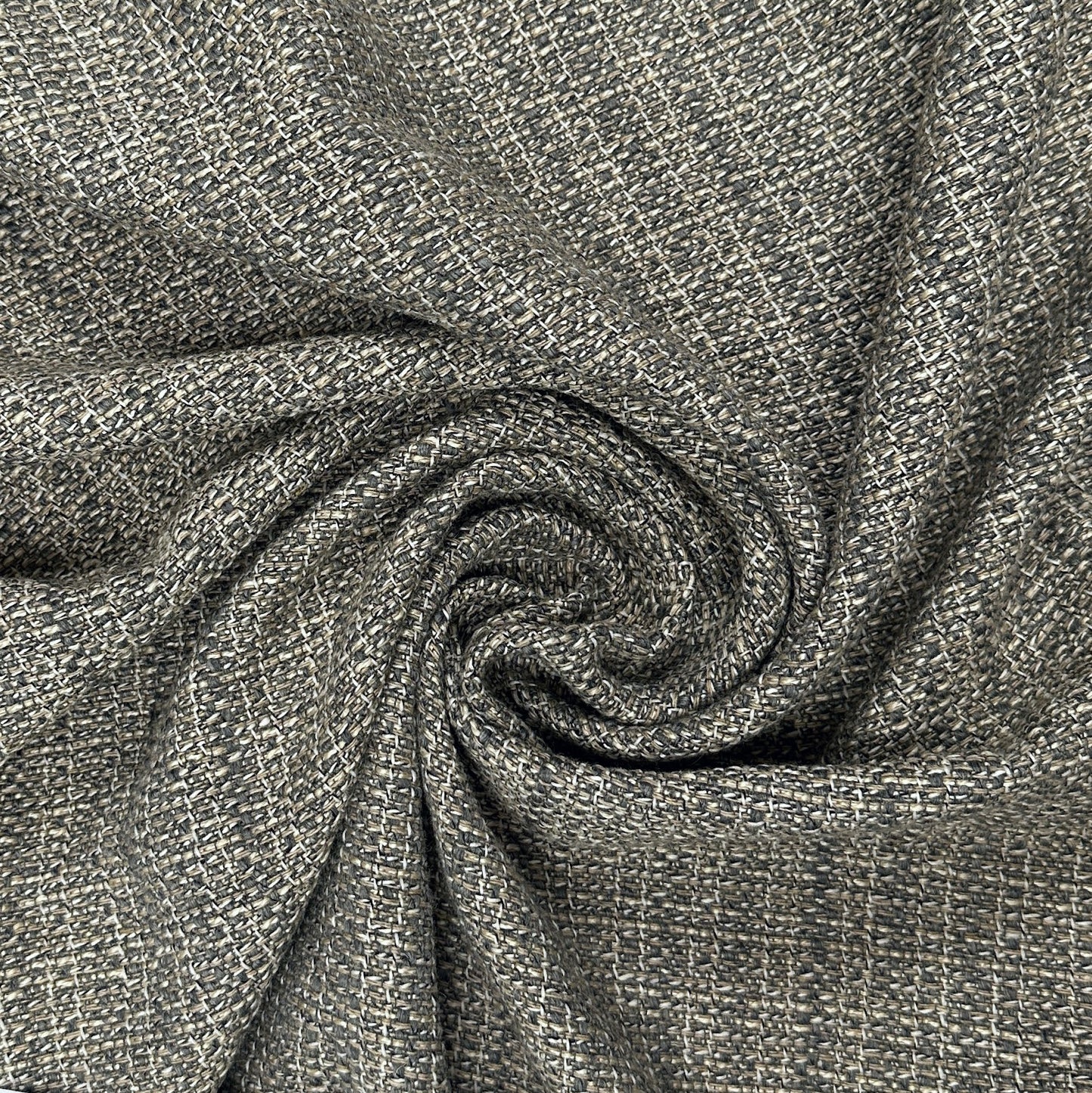 Cotton Rayon Blend Tweed Coating - Beige / Grey- Deadstock