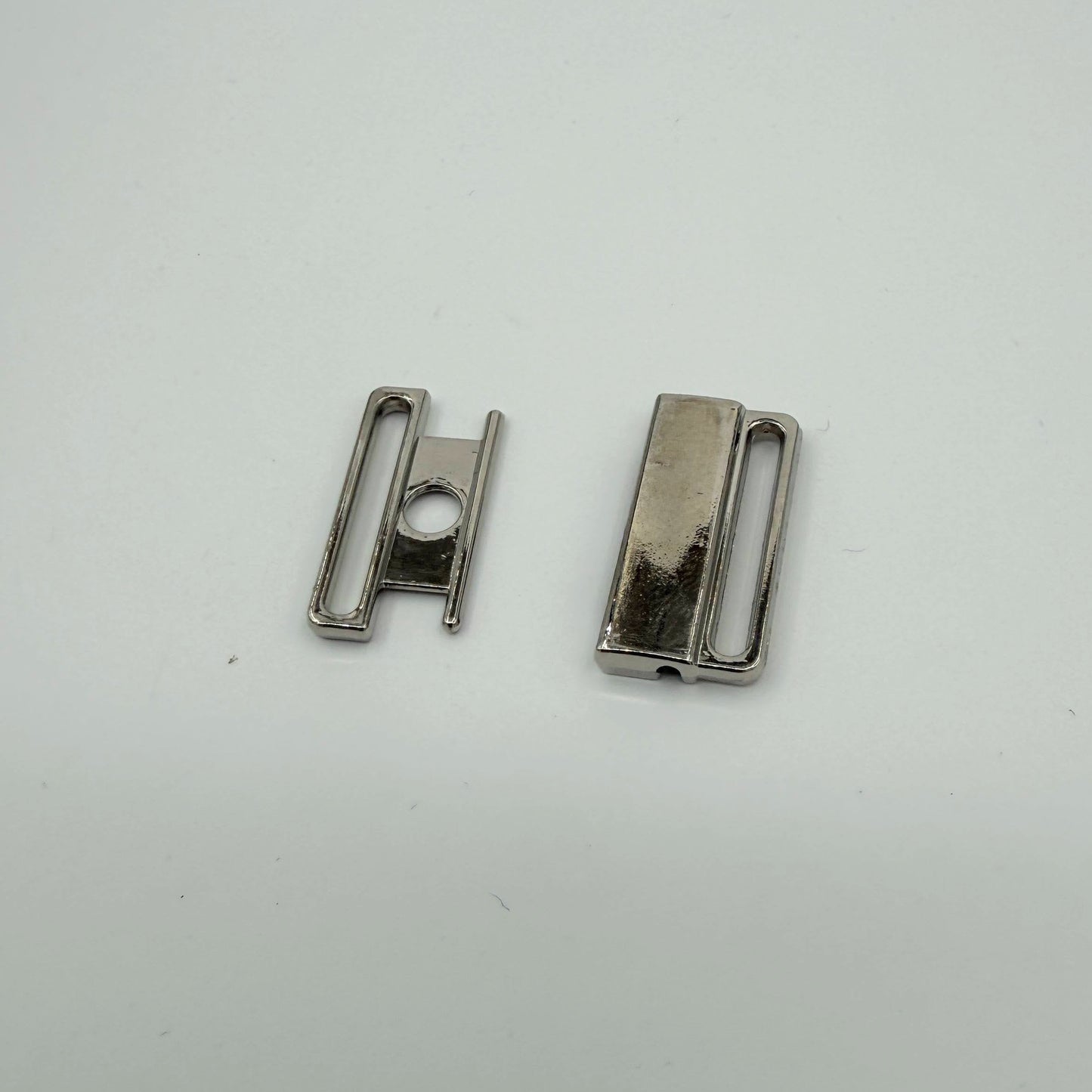 Polished Gold Metal Alloy Bra / Swimsuit Closure / Clasp - Silver - 15mm