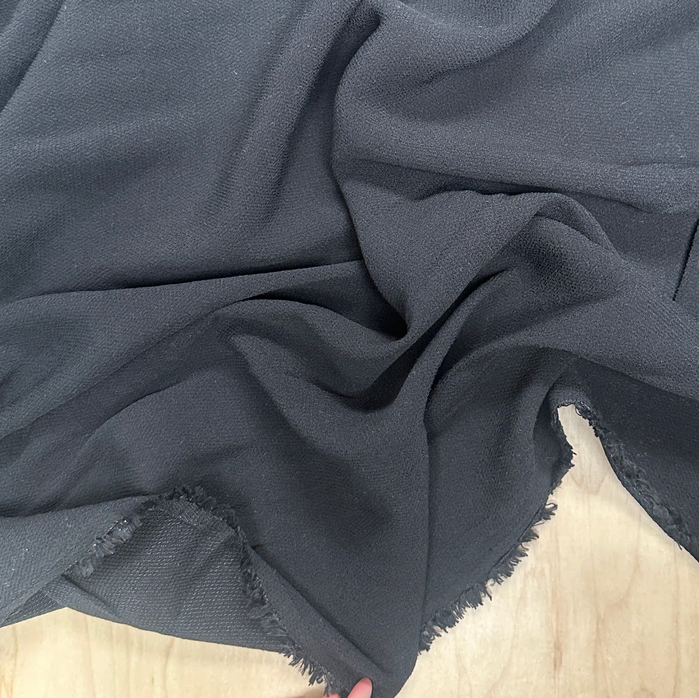 32" Remnant - Black Rayon Crepe - Deadstock