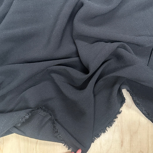 32" Remnant - Black Rayon Crepe - Deadstock