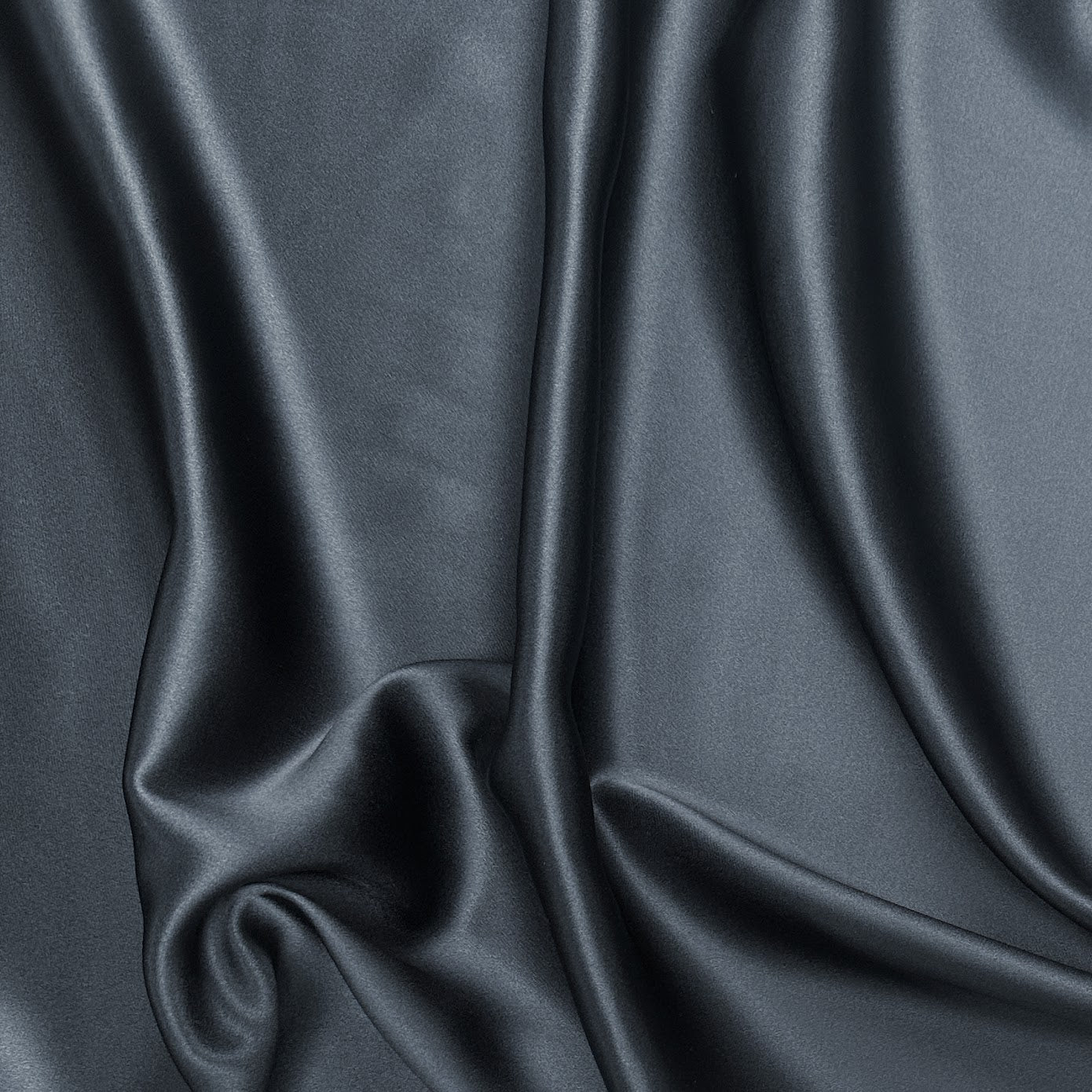 36" Remnant - Mulberry Silk Charmeuse - Black - 19 Momme