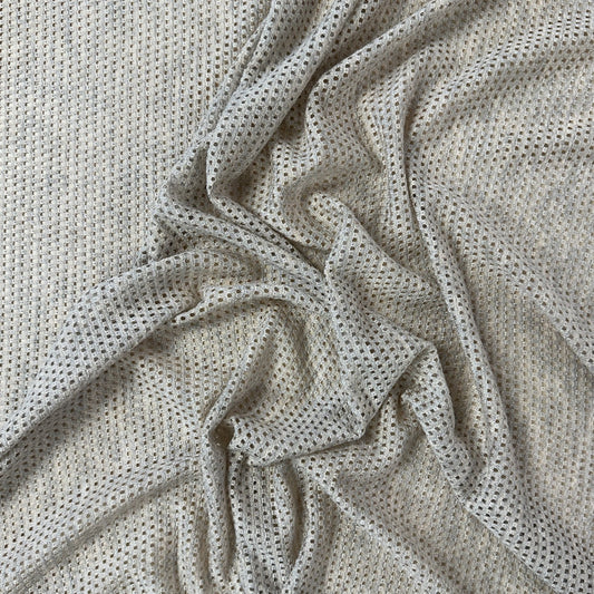 15" Remnant - Fine Mesh Sweater Knit - Modal - Heathered Oatmeal