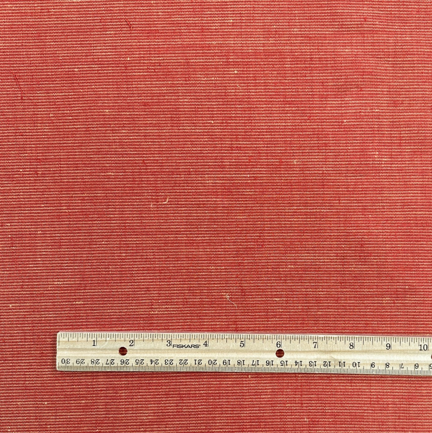 Yarn Dyed 100% Linen Stripe - Terracotta Micro Stripe