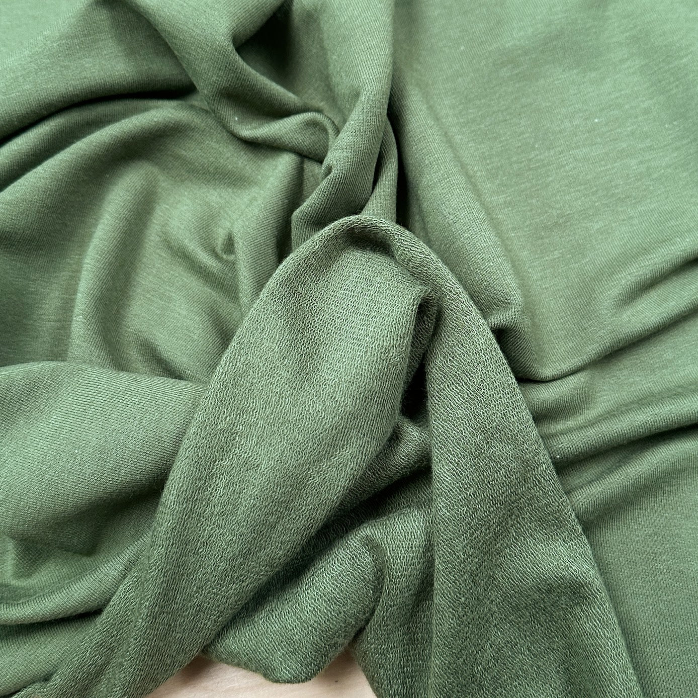 Bamboo Cotton French Terry - Moss Green