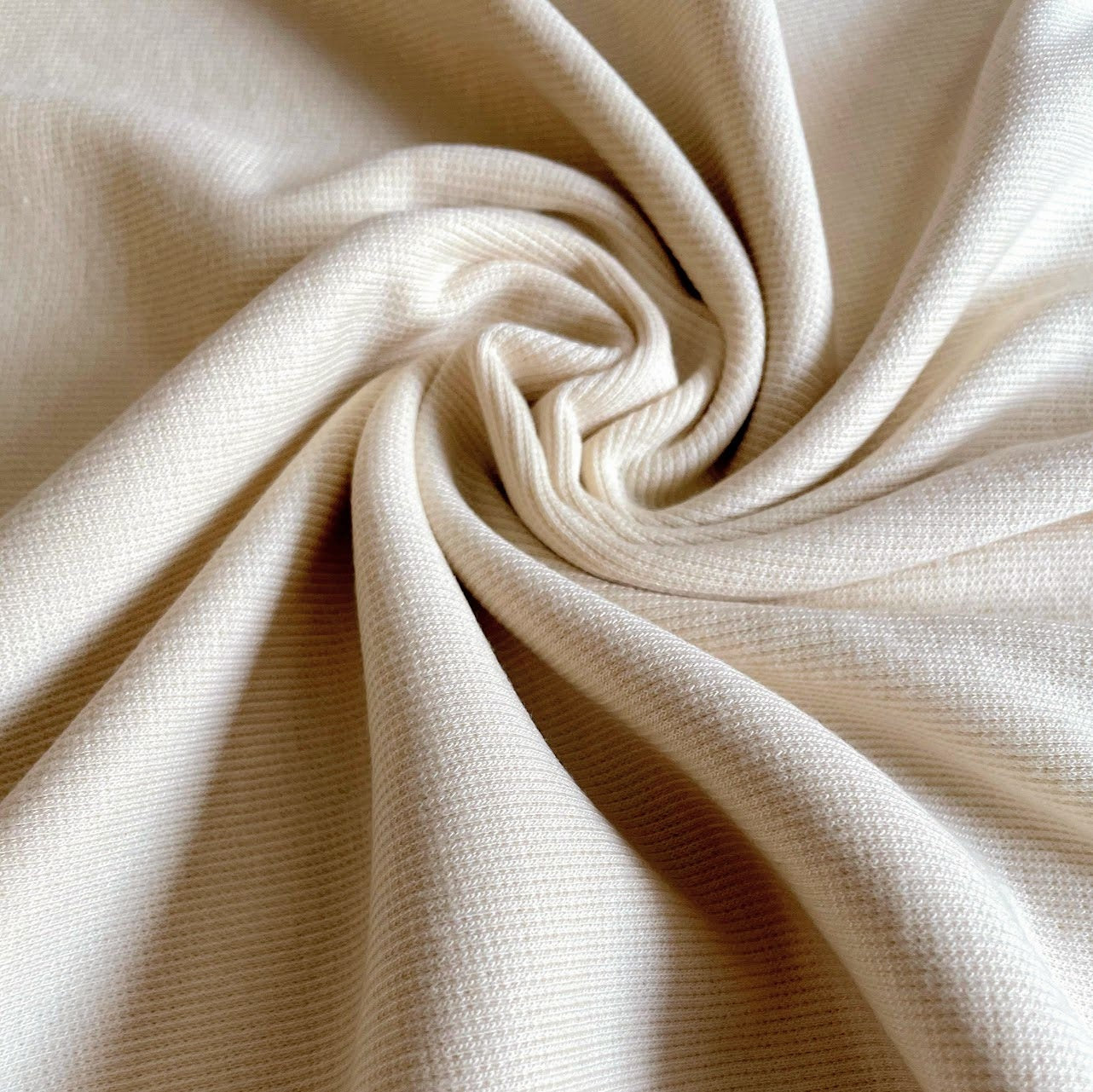 TENCEL™ Lyocell Organic Cotton 2x2 Ribbed Knit - Vanilla - Natural/Cream