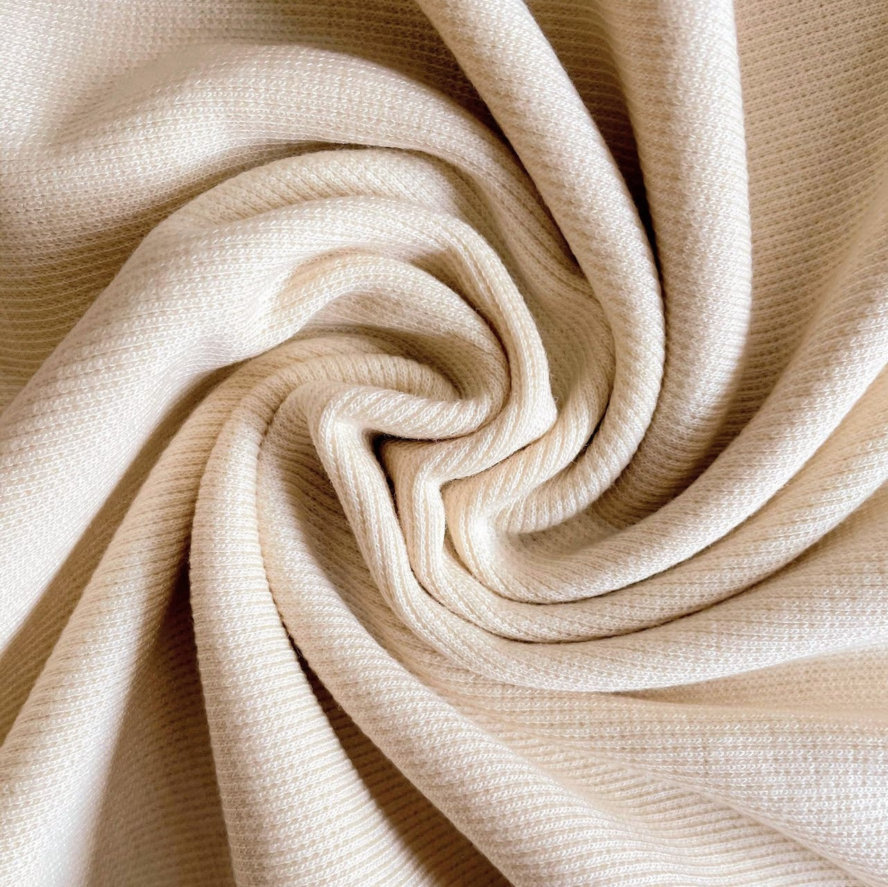 TENCEL™ Lyocell Organic Cotton 2x2 Ribbed Knit - Vanilla - Natural/Cream