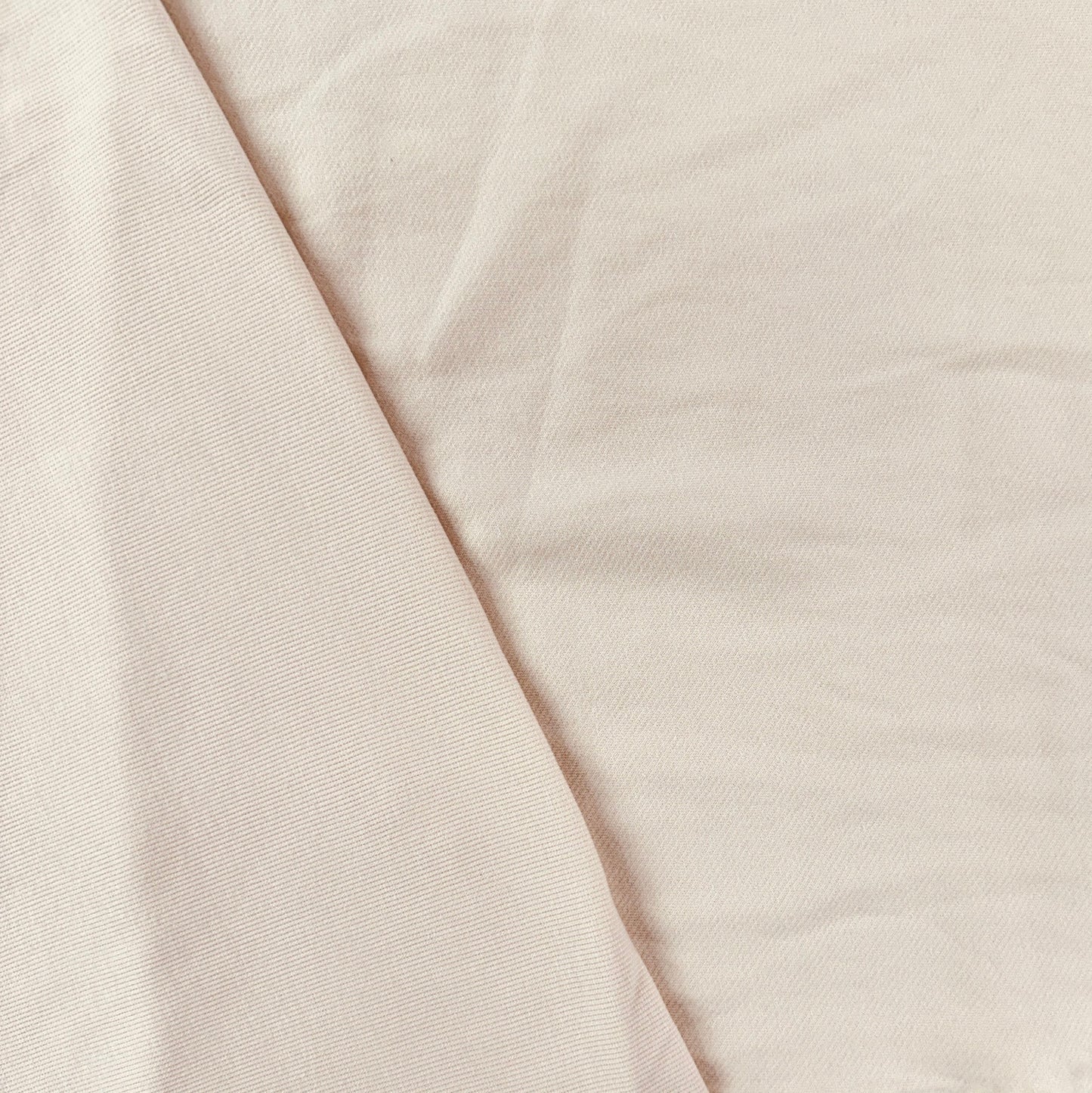 27" Remnant - Organic Cotton Twill Face Fleece Knit - Vanilla - Natural/Cream