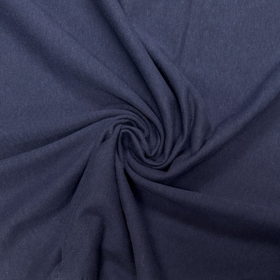 42" Remnant - Recycled Polyester Fleece Knit - Navy - Fabric