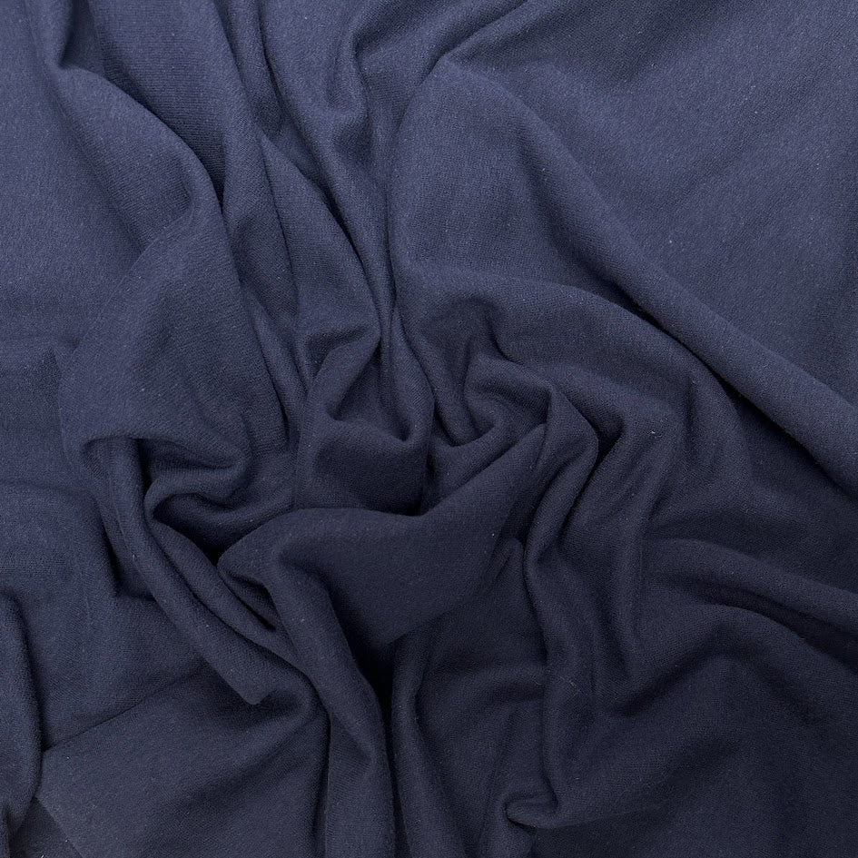 42" Remnant - Recycled Polyester Fleece Knit - Navy - Fabric