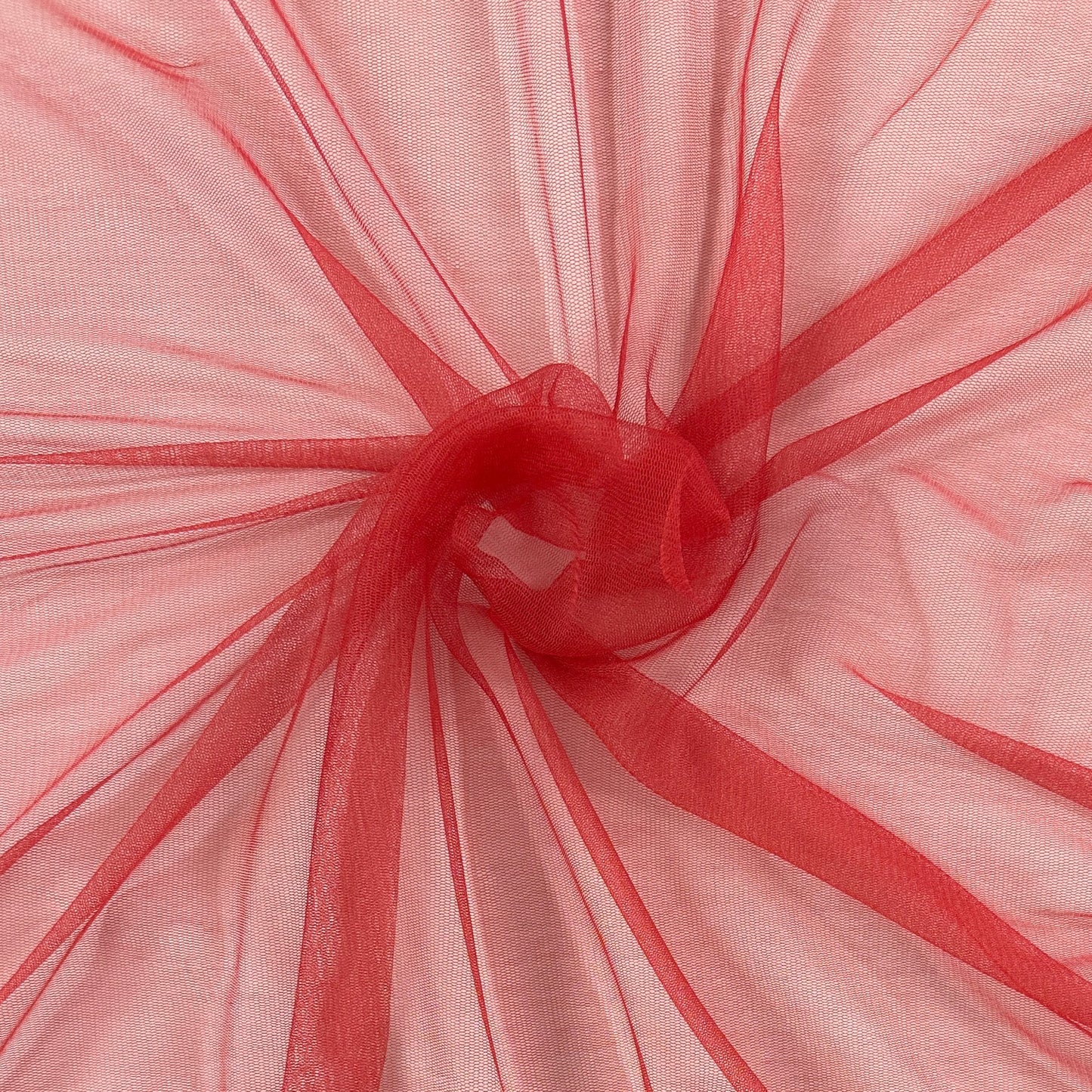 100% Silk Tulle Tricot Knit - Red - Deadstock