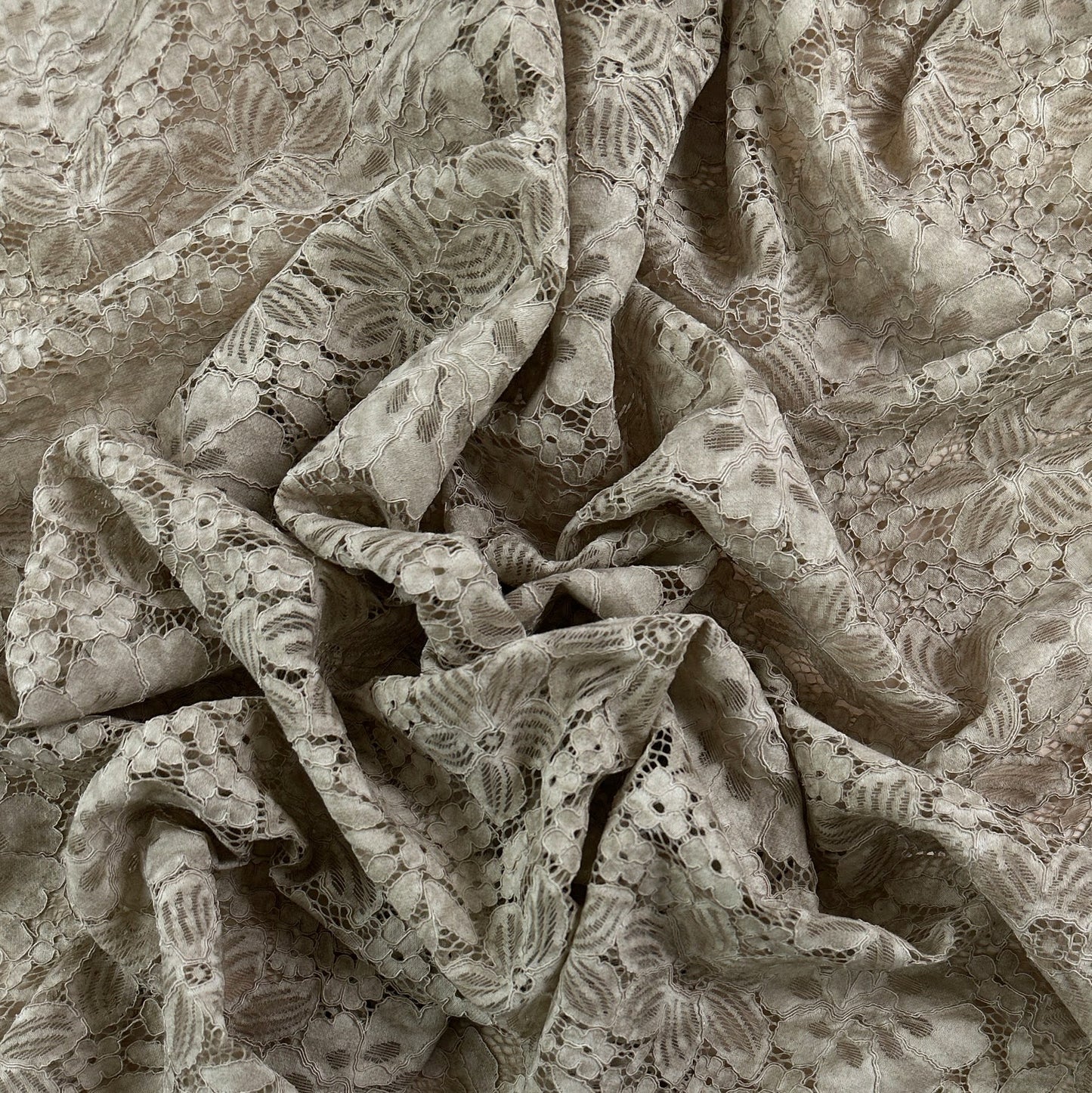Vintage Dream Floral Lace - Nylon/Cotton/Rayon - Gold Taupe
